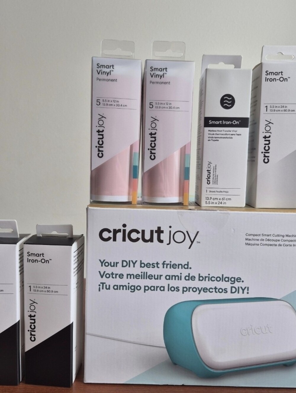 Cricut Joy Bundle, Black & White Smart Iron-On, Pastel Smart Permanent Vinyl NEW